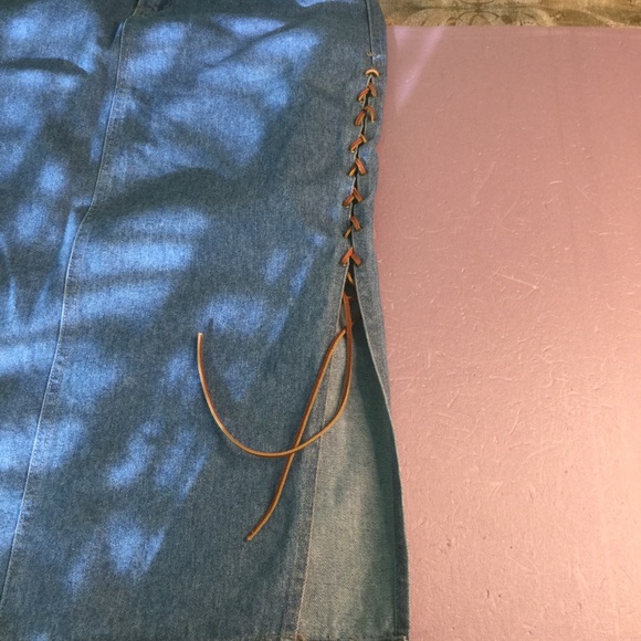 Baccini Long Skirt Size 13 / 14 Blue Jeans - Picture 4 of 11